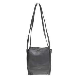 LOEWE Logo Anagram Flap Shoulder Shoulder Bag Leather Black Spain 68MA135